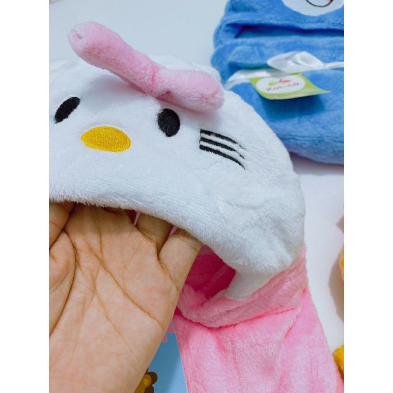 Chăn ủ bé sơ sinh mùa đông có mũ hình thú siêu ấm