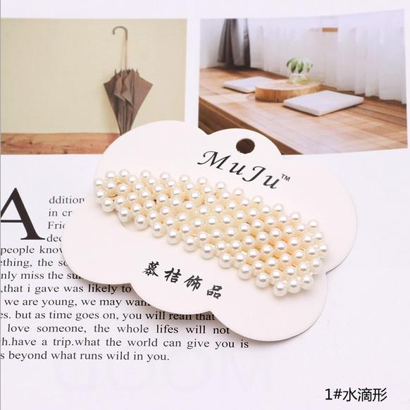 Kẹp tóc đính hạt giả ngọc trai