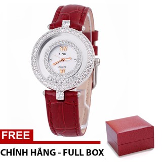 (Hàng Chính Hãng) Đồng Hồ Nữ SINO JAPAN S8388 Dây Da Đính Đá Chạy Cao Cấp
