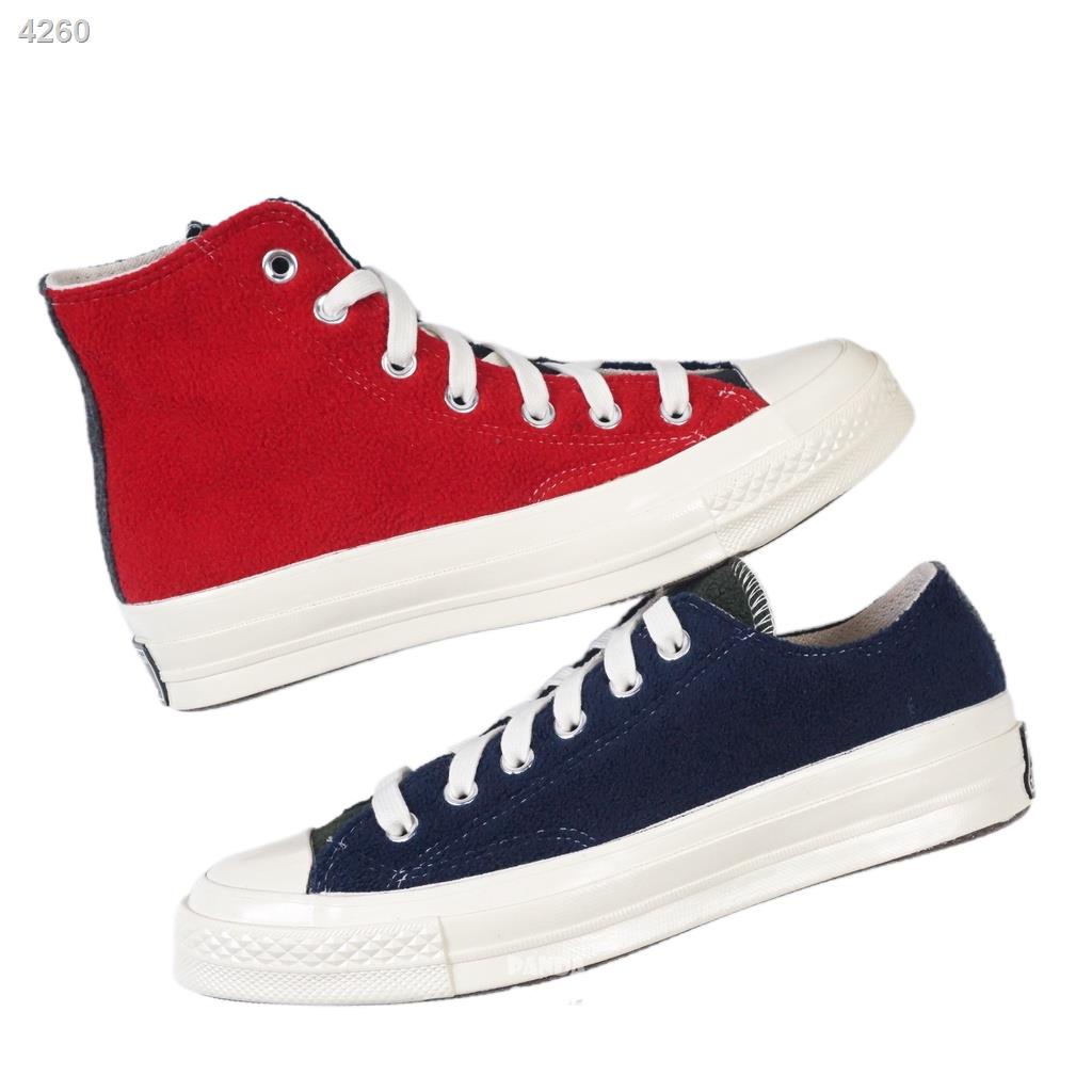 Giày vải tương phản màu CONVERSE 1970 172268C ống thấp xanh lam đen 172267C cao đỏ nam và nữ