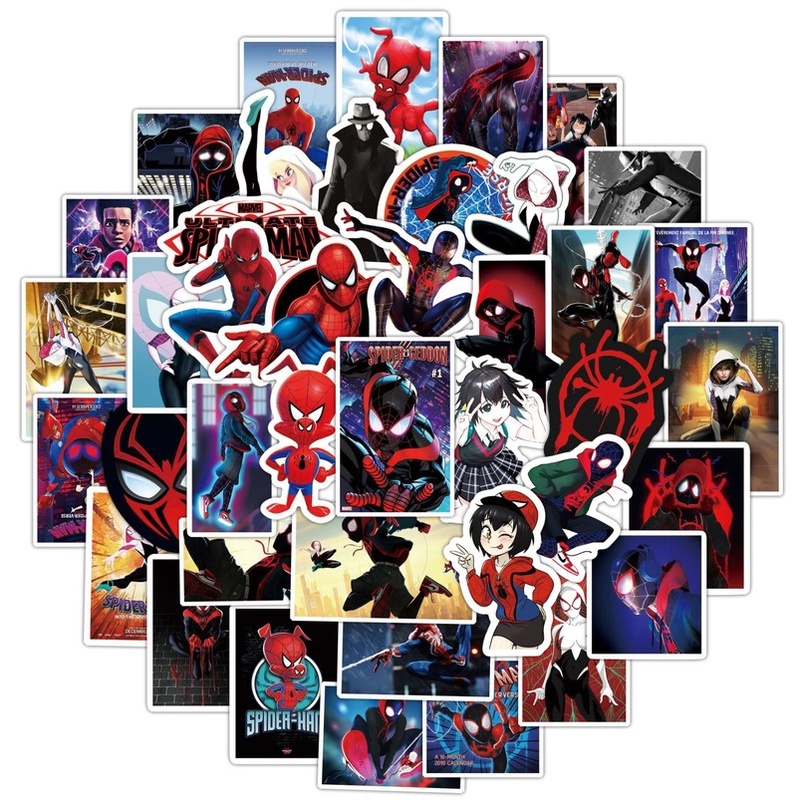 Bộ 52 miếng dán phim Spider-Man: Into The Spider-Verse chống thấm nước
