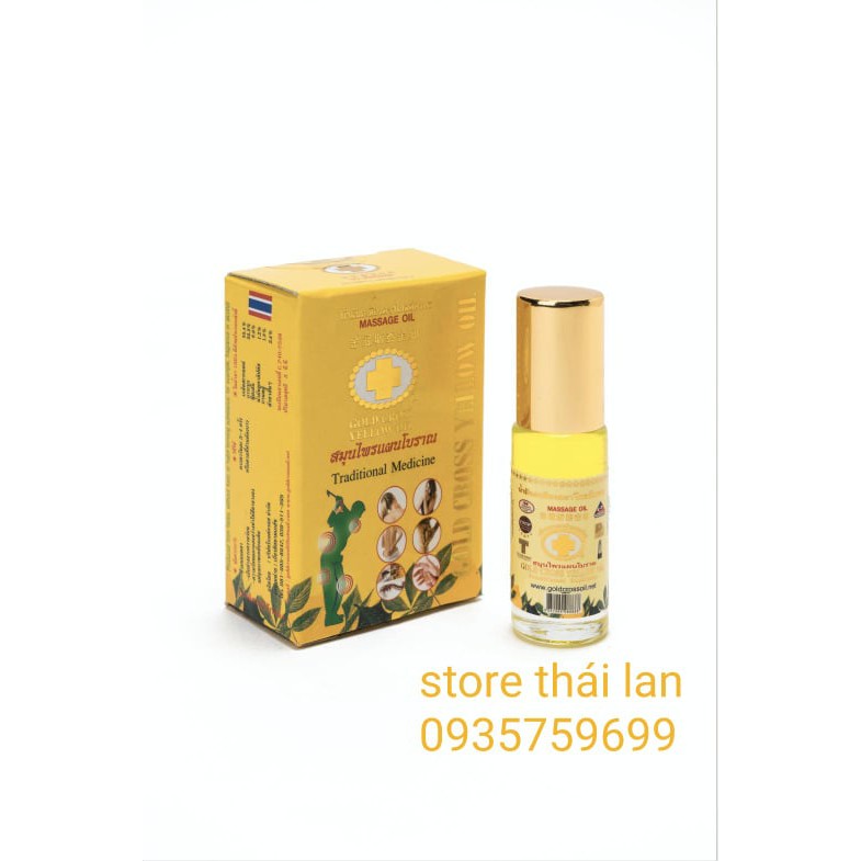 Dầu thảo dược thập tự vàng Thái Lan chai lăn nhỏ 5ml