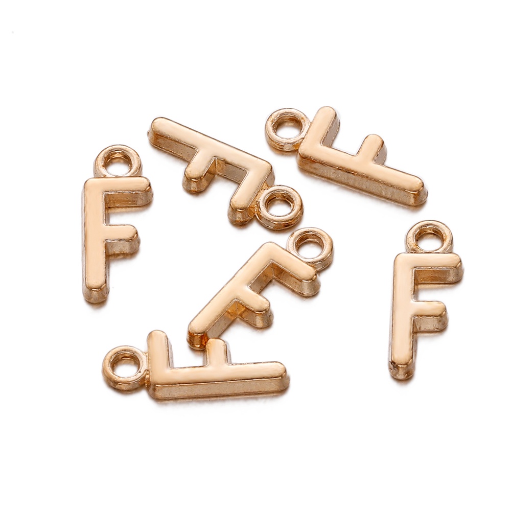 Bộ 30 Phụ Kiện Làm Trang Sức Hình Chữ Cái Tiếng Anh Bằng Hợp Kim Màu Vàng