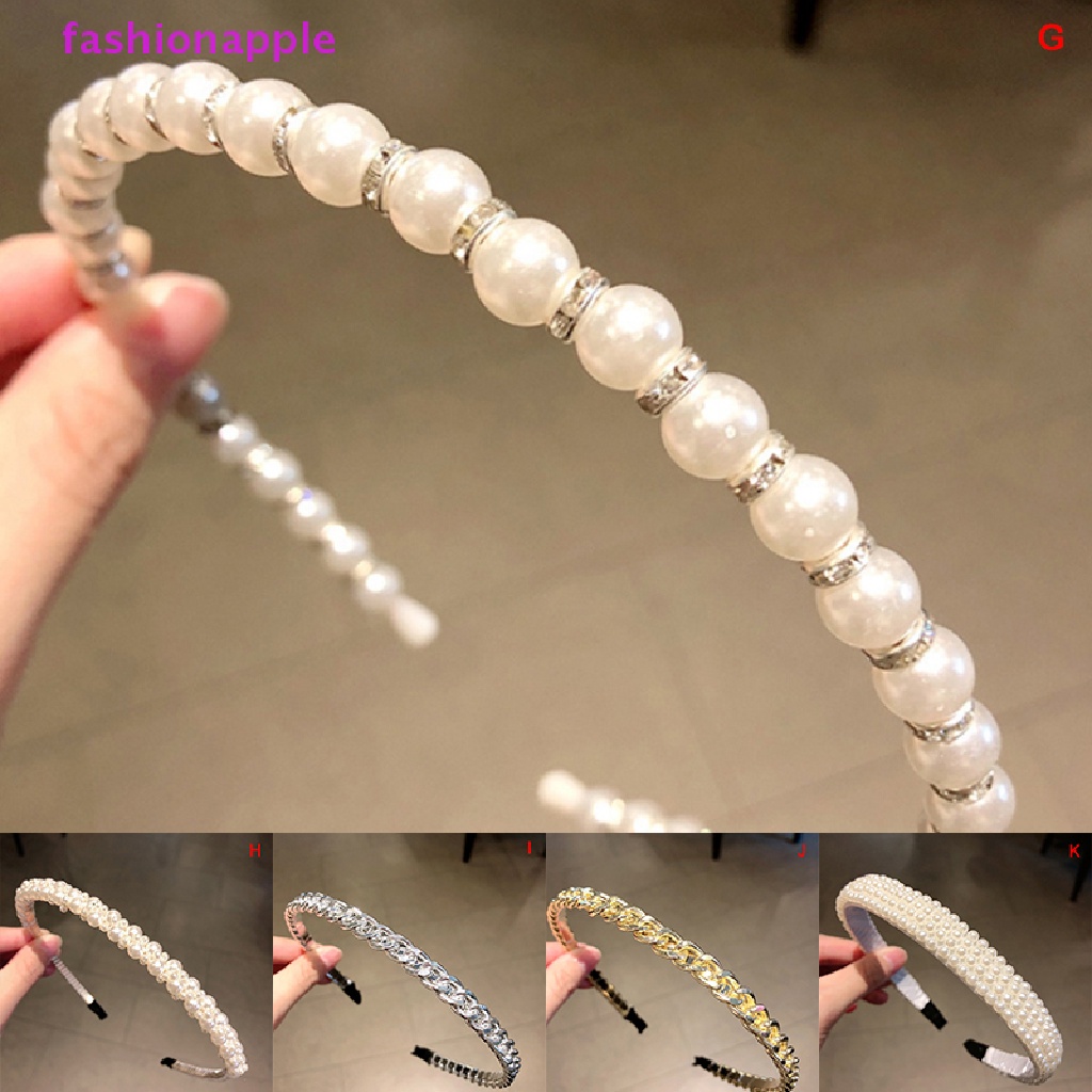 Băng Đô Cài Tóc Đính Hạt Ngọc Trai Đơn Giản Cho Nữ