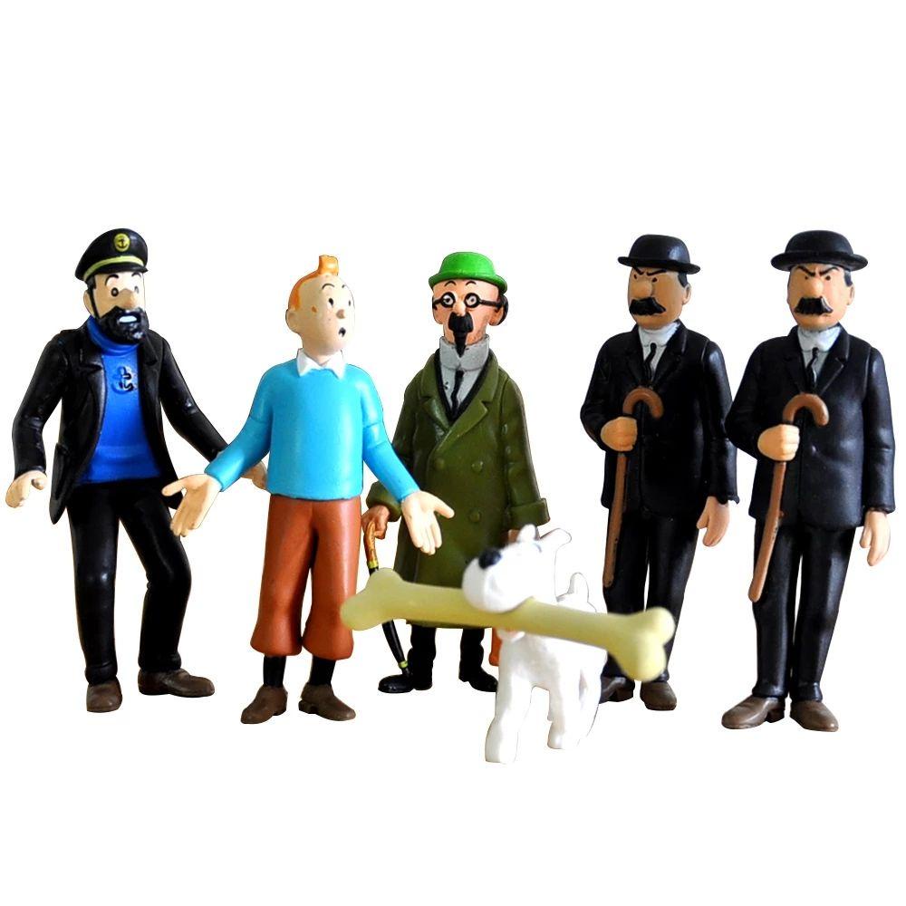 Set 6 Mô Hình Nhân Vật Phim Hoạt Hình Tintin 5-8cm