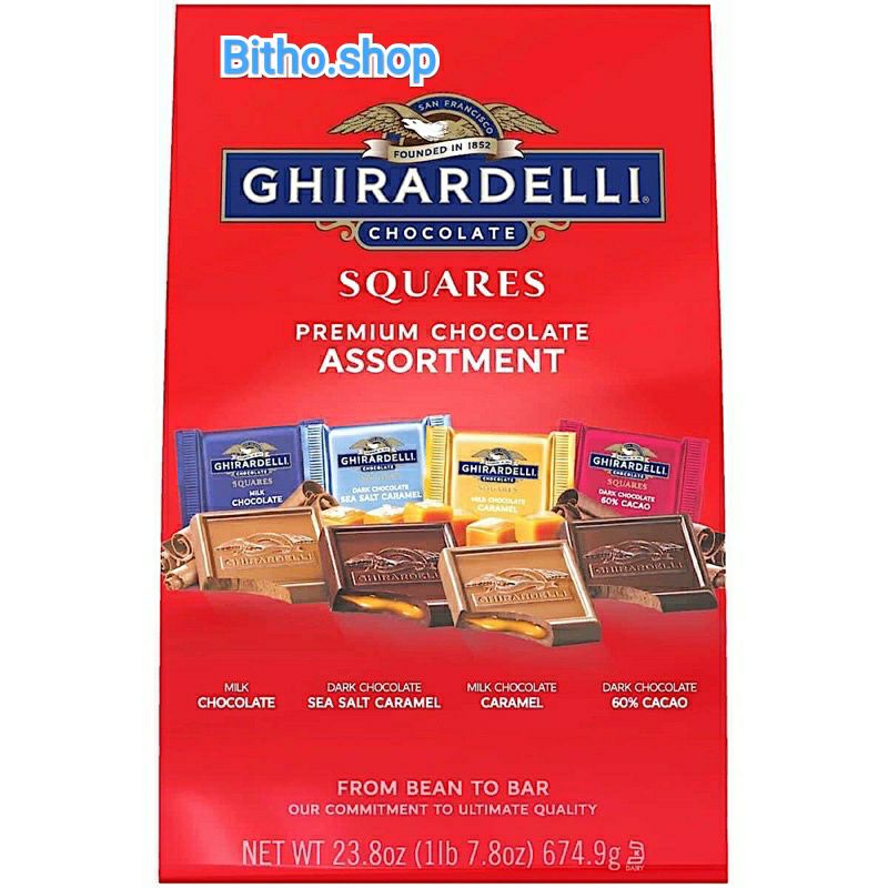 Socola cao cấp Ghirardelli Chocolate Squares Premium Chocolate Assortment 674,9g