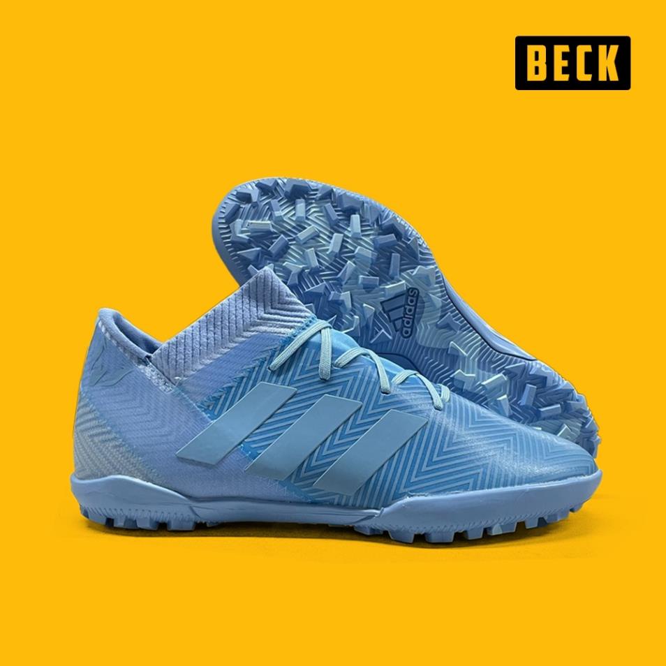 . Giày Bóng Đá Nemeziz 18.3 Xanh Ngọc Cổ Chun TF .