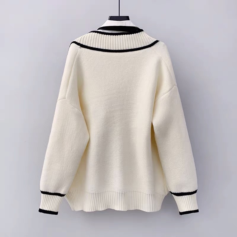 Áo len cardigan - Áo khoác len cardigan phối viền có túi - Danangsale