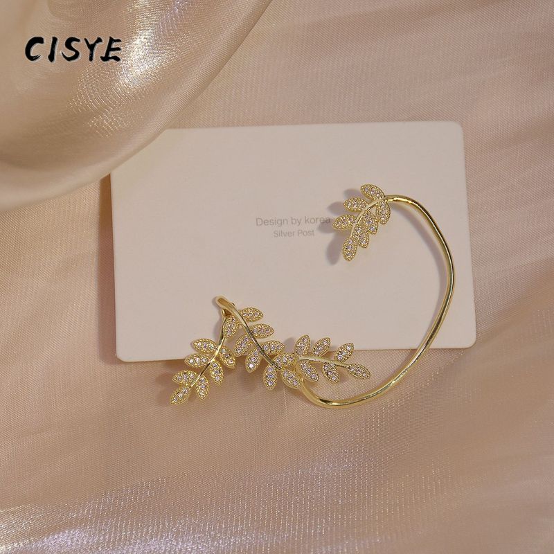 Hoa Tai Hình Lá Đính Đá Thời Trang Dành Cho Nữ