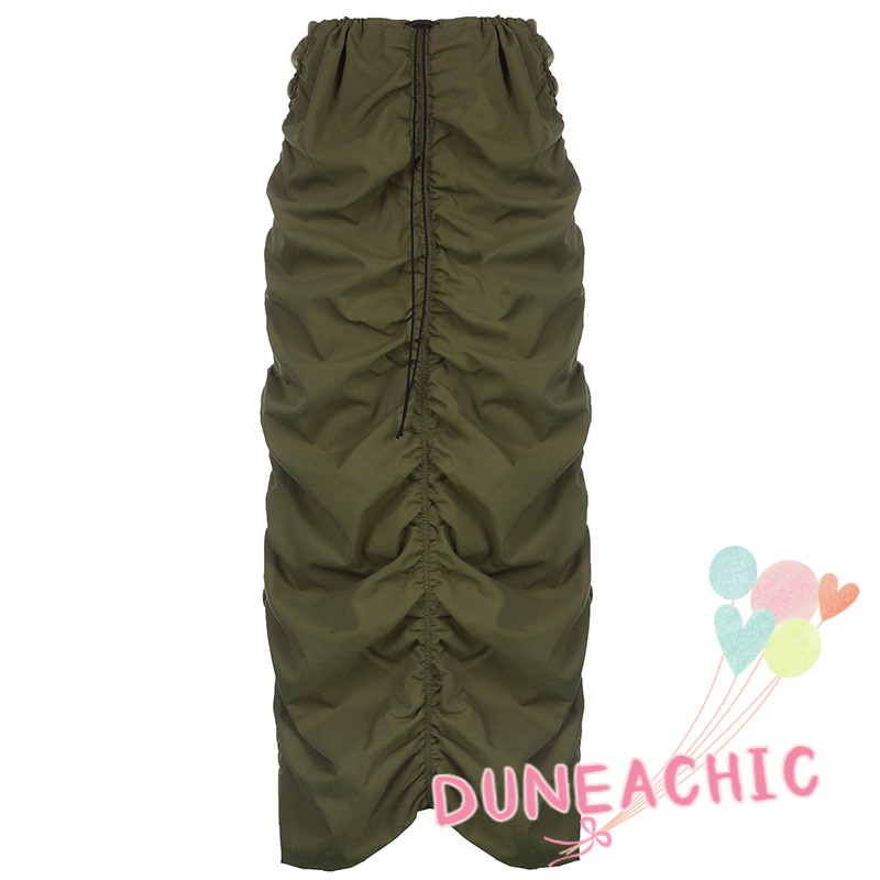 Chân váy dài DUNEA dáng rộng xếp ly thời trang đơn giản cho nữ