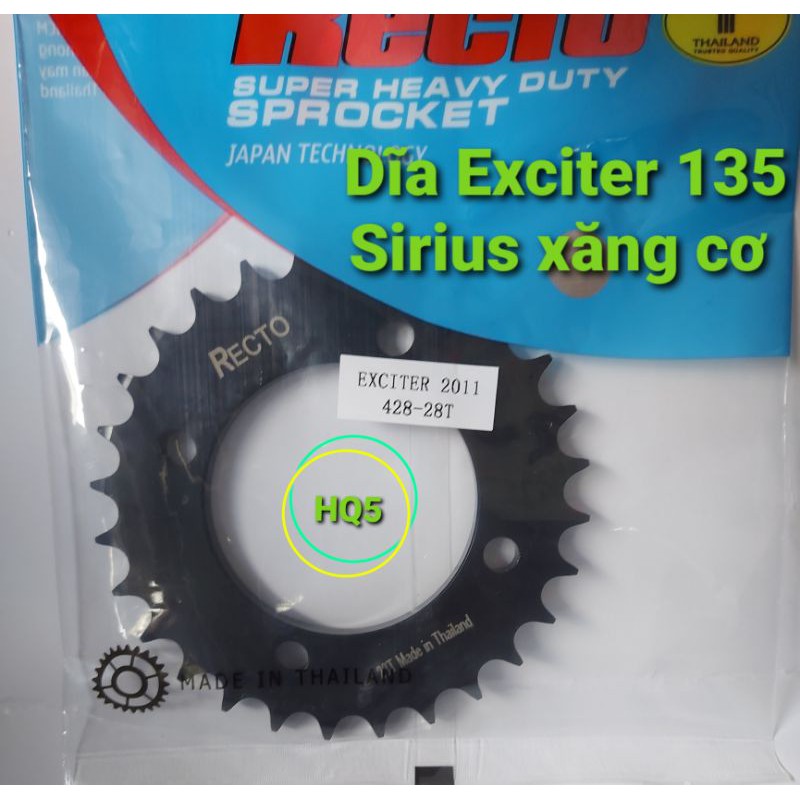 Dĩa Exciter 135/Sirius xăng cơ Recto, size 28 | Shopee Việt Nam