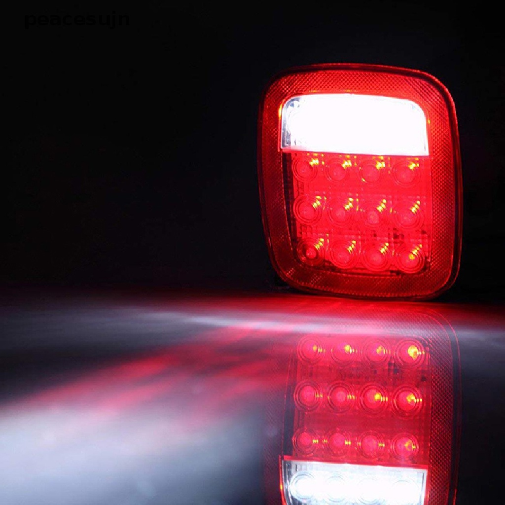 (hot*) 1x16 LED Red/White Truck Trailer Boat Stop/Turn/Tail Back Up Reverse Light Lamp peacesujn