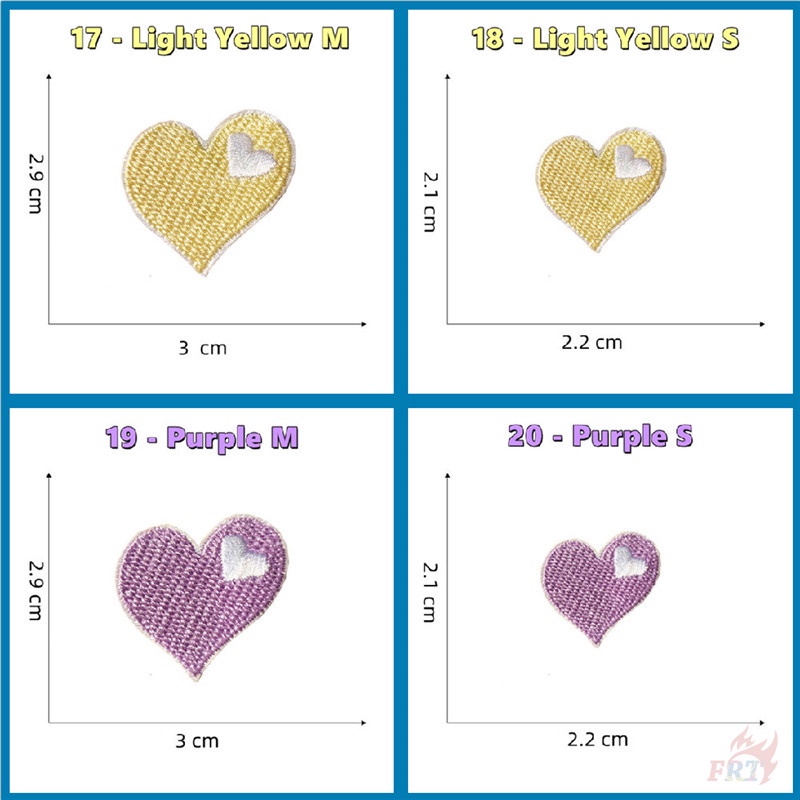 ✿ Sticker Dán Trang Trí Hình Trái Tim Nhiều Màu Sắc Xinh Xắn ✿ 1 Huy Hiệu Thêu Hình Trái Tim