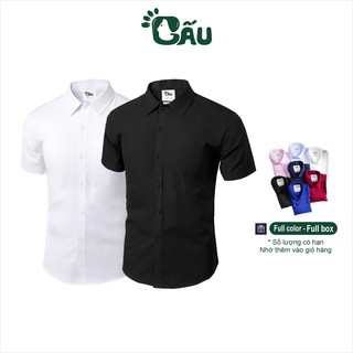 Áo sơ mi nam Gấu 194 tay ngắn cổ bẻ vải lụa mềm mịn, ít nhăn - form slimfit