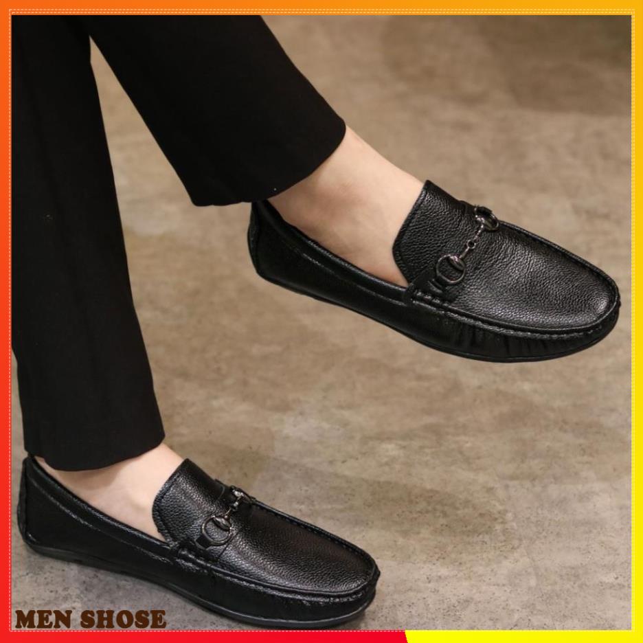 Giày Mọi Nam Da Lì Đế Khâu Cực Bền -Tặng Tất Khử Mùi- Mã M031