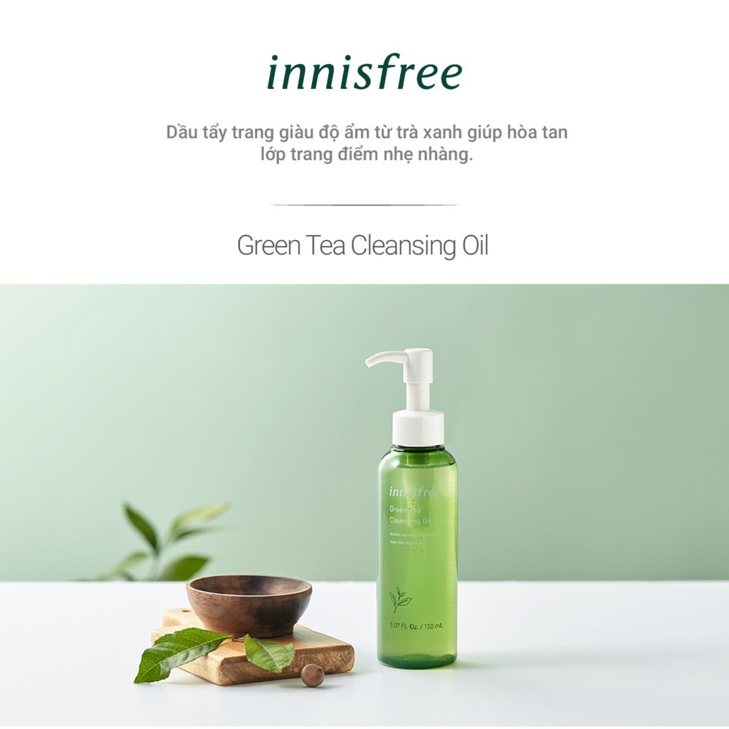 Bộ sản phẩm tẩy trang dưỡng ẩm innisfree Green Tea Cleansing Oil Set