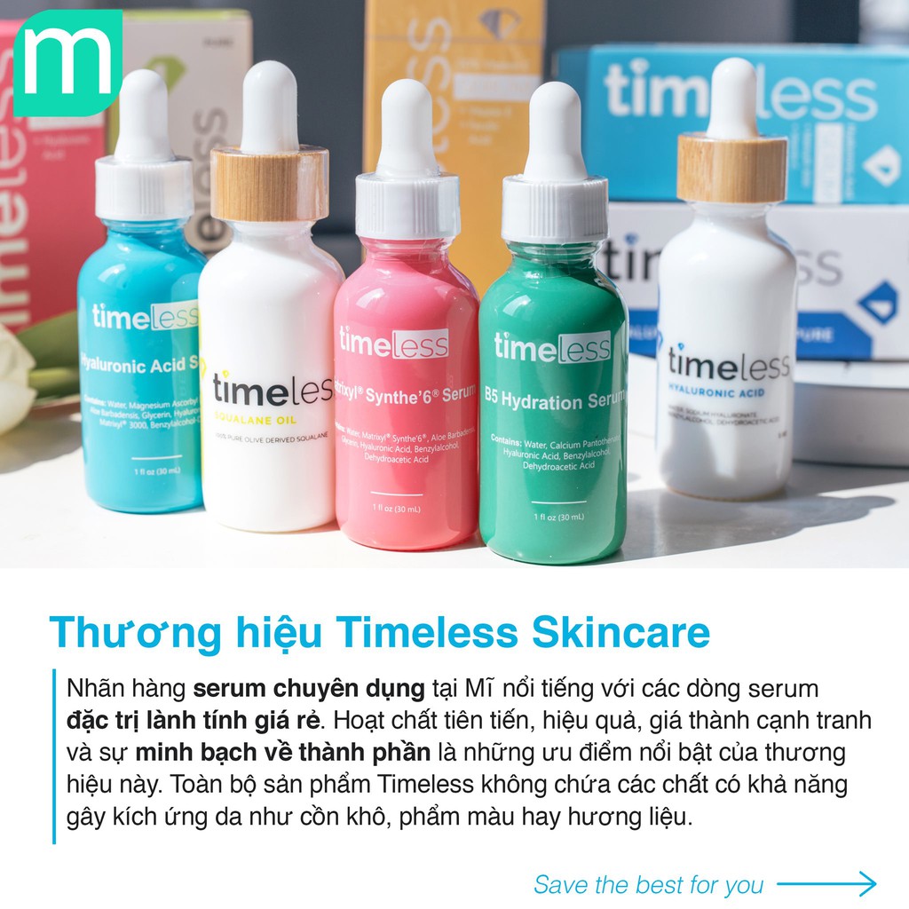 Serum Cấp Nước Timeless Hyaluronic Acid Pure