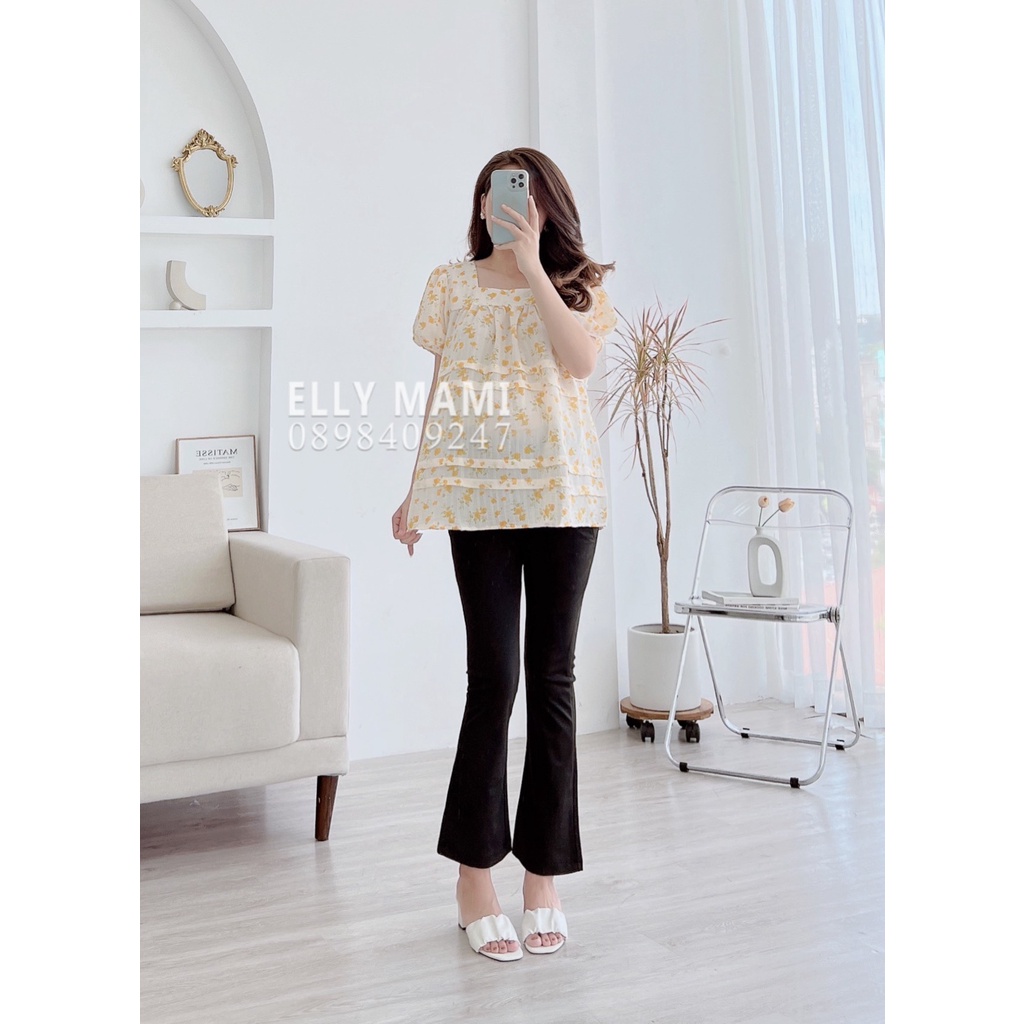 ( 40kg - 95kg ) Set Áo Bầu , Bigsize Nhiều Màu Hoa Nhí Cổ Vuông Mặc Thoải Mái Suốt Thai Kì &amp; Sau Sinh Thiết Kế Cao Cấp