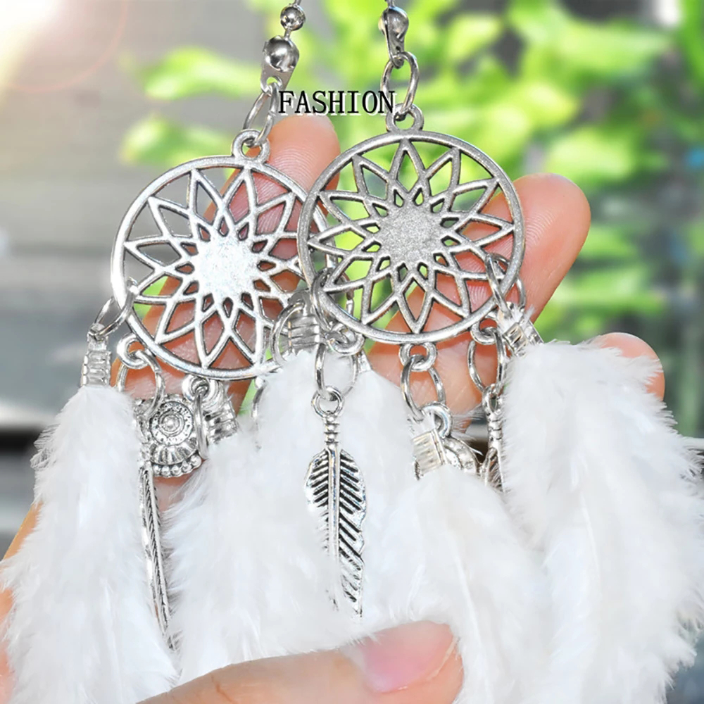 Dreamcatcher Mini Đính Lông Vũ Treo Trang Trí Xe Hơi/Gương Chiếu Hậu Nhiều Màu Sắc | BigBuy360 - bigbuy360.vn