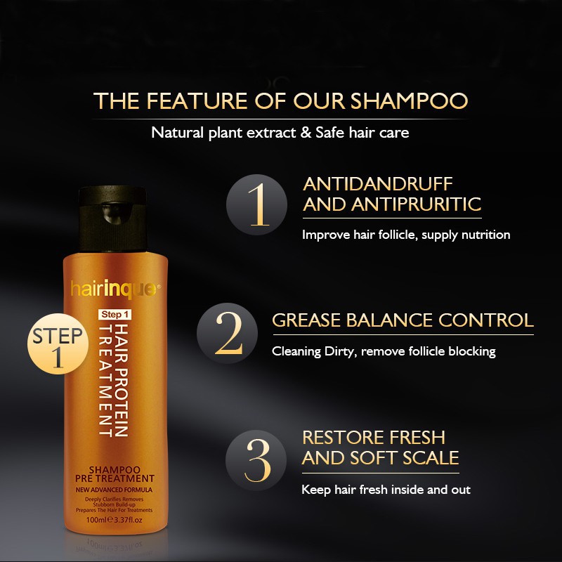 Bộ sản phẩm chăm sóc tóc Hairinque chứa vàng 24K và Keratin 3.7% cao cấp 300ml