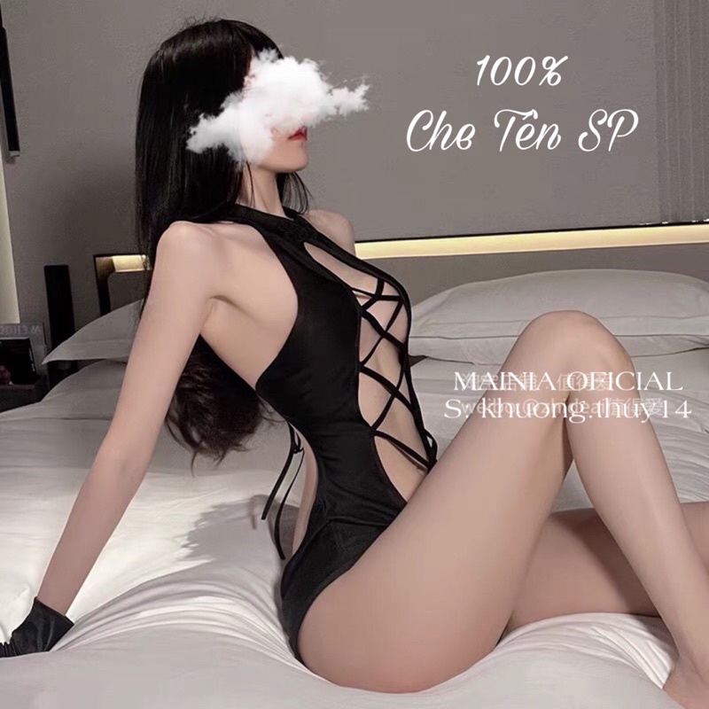 Bộ Bodysuit Ngủ Liền Thân Hở Lưng Dây Đan Trước Ngực Siêu Đẹp Mainia Shop