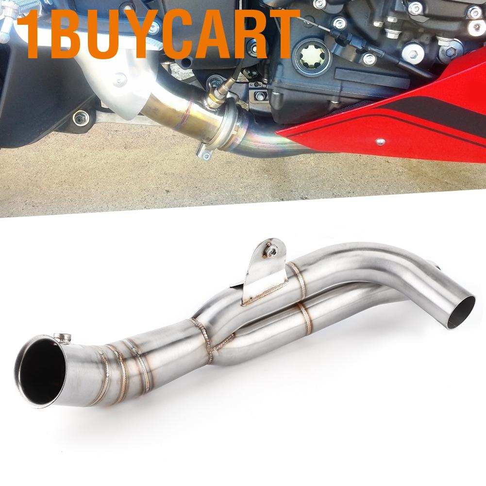 1buycart Motorcycle Exhaust System Catalytic Converter Removed Cat Delete Mid-Pipe Link-Pipe Fit for YZF-R1 2009-2014