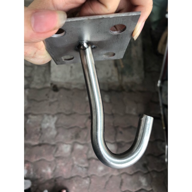 Móc treo đèn trang trí, móc treo quạt trần Inox có đế