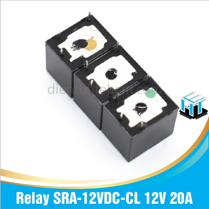 Relay SRA-12VDC-AL 12V 20A 4 chân và Relay SRA-12VDC-CL 12V 20A 5 chân chất lượng