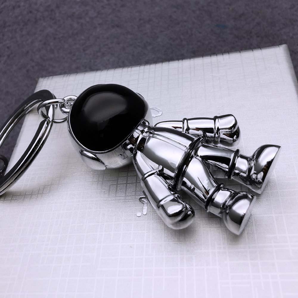 LANFY Giá Đỡ Móc Khóa Xe Hơi Hình Mèo 3D Màu Bạc