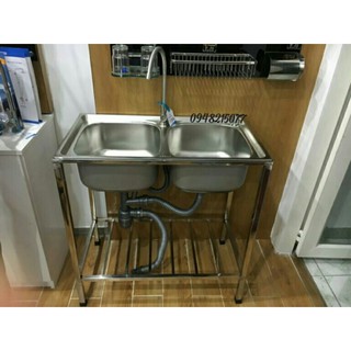 COMBO CHẬU RỬA CHÉN CÓ CHÂN INOX 304 - VÒI RỬA INOX 304 - BỘ XẢ + DÂY CẤP INOX