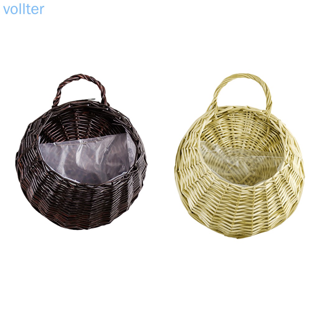 Giỏ rơm sợi mây cắm hoa trang trí vườn/nội thất