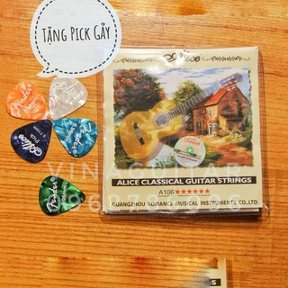 Dây đàn guitar classic alice a106 dây nilon( Tặng 1 pick gảy )