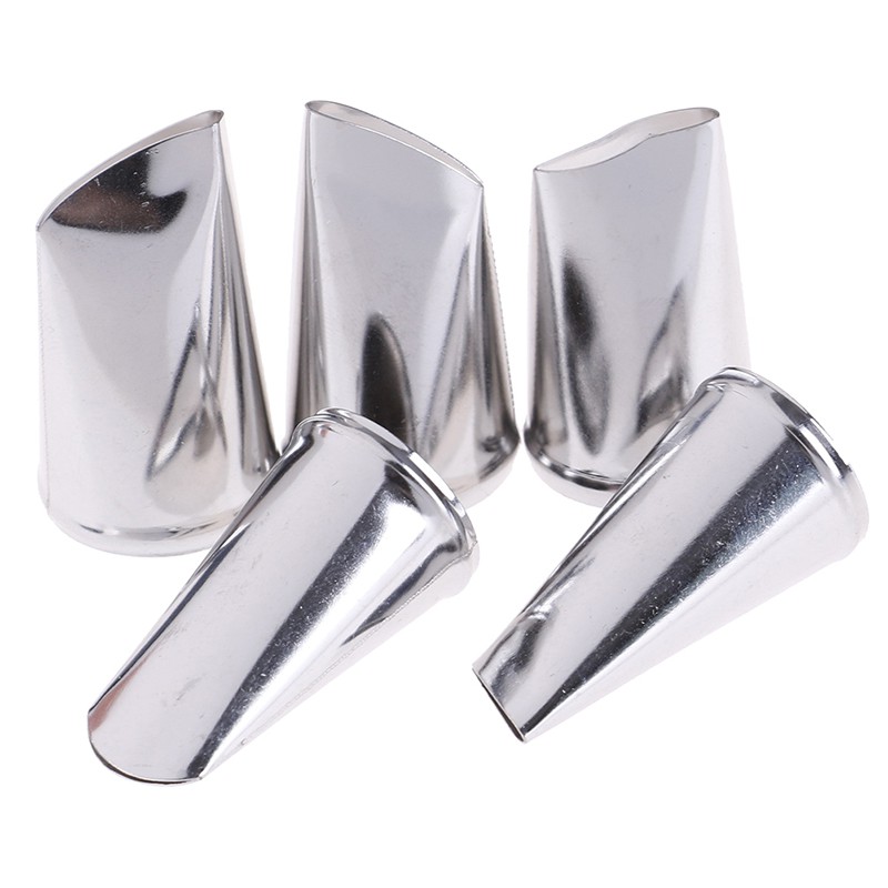 Bộ 5 Đuôi Bắt Bông Kem Hình Cánh Hoa Hồng Bằng Kim Loại