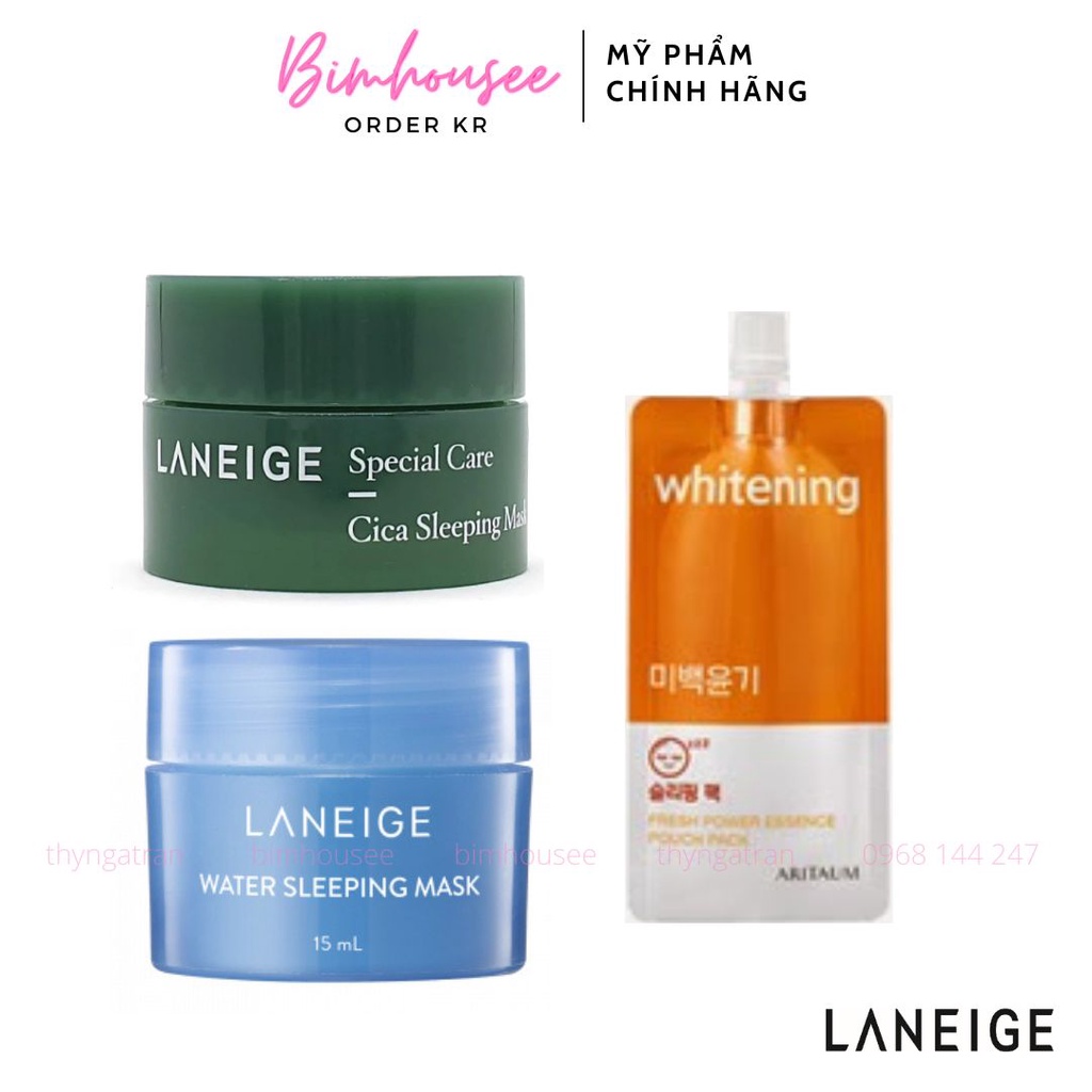 Mặt nạ ngủ tuýp Laneige cica sleeping Mask Aritaum Fresh Power Essence Pouch Pack