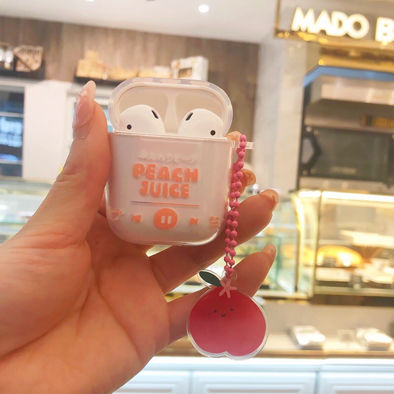 Ốp airpod trong suốt chất liệu silicon dẻo bọc airpod pro in hình kèm keyring - tiemcuaan