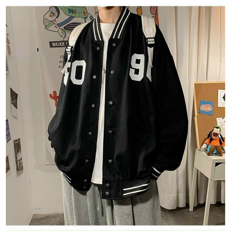áo khoác bomber chất dù dày dặn chữ thêu form rộng unisex áo khoác bóng chày | BigBuy360 - bigbuy360.vn