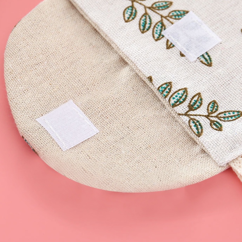 Túi Đựng Băng Vệ Sinh Bằng Vải Lanh Và Cotton Khóa Dán Họa Tiết Hoạt Hình Dễ Thương