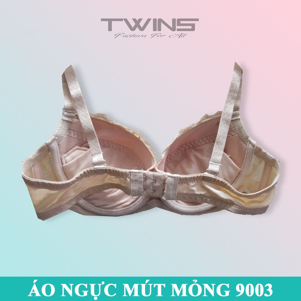 Áo ngực nữ ren nâng ngực tạo khe Joy 9003 có gọng mút mỏng cúp xéo mút có thể tháo rời size 34-36-38