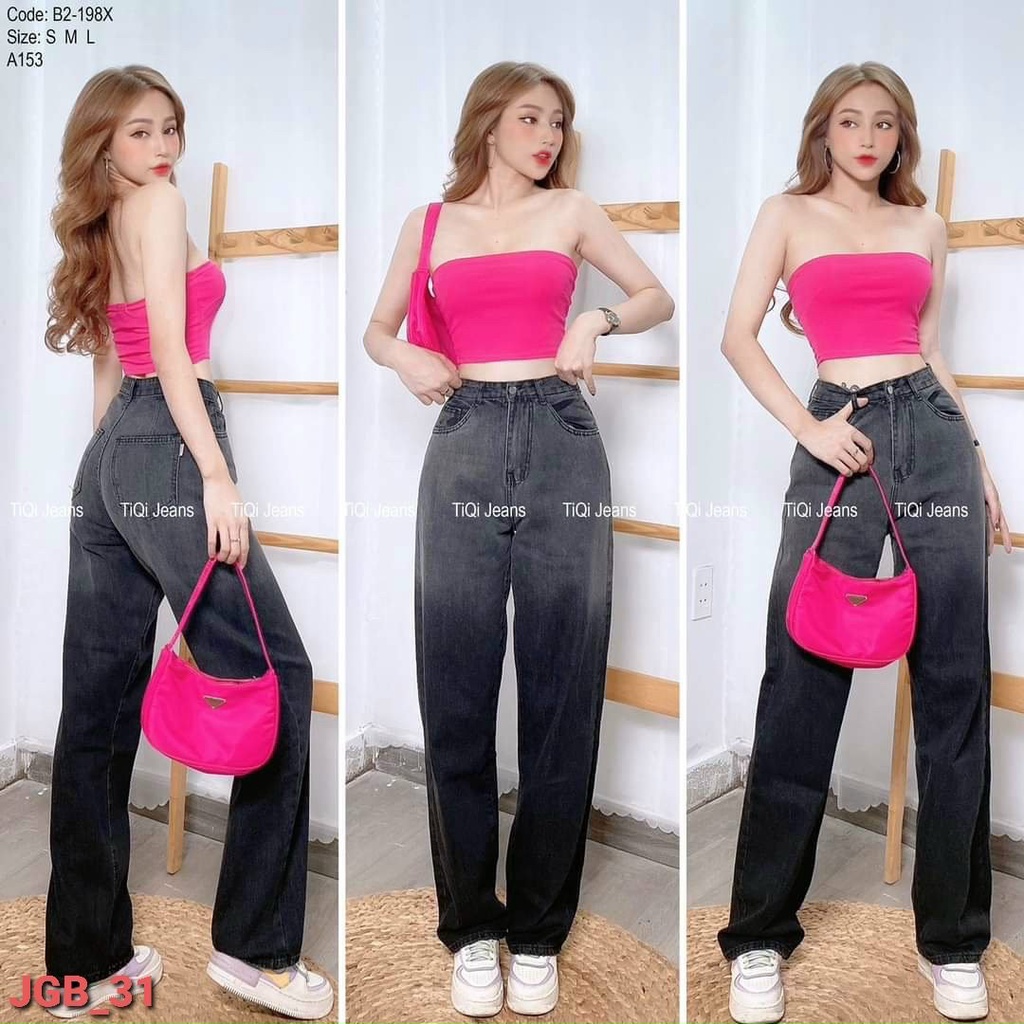 Quần jeans ống suông rộng loang nữ 2 màu hot hit Kanimi - QJ04 | BigBuy360 - bigbuy360.vn