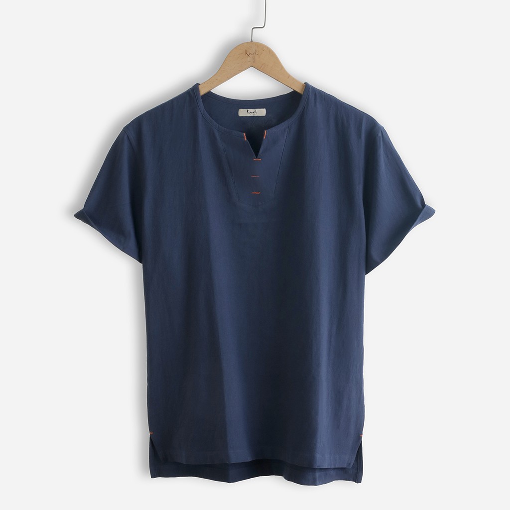 Áo Đũi Nam Cộc Tay Cổ V, Chất Đũi Tự Nhiên, Mềm, Mịn, Mát Rough | BigBuy360 - bigbuy360.vn