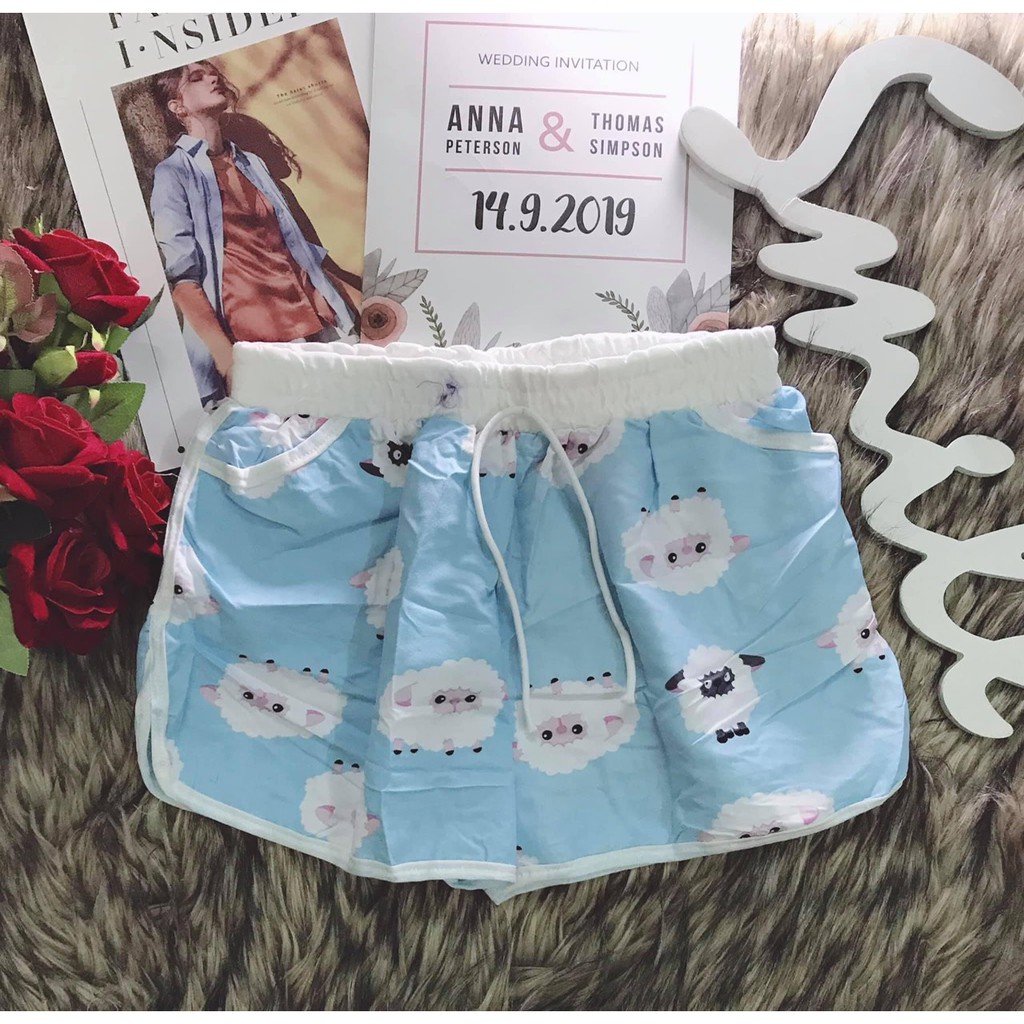 Quần đùi nữ lụa mịn, quần shorts mặc nhà, đi chơi, đi bơi 58kg đổ lại mặc vừa QD01 | BigBuy360 - bigbuy360.vn