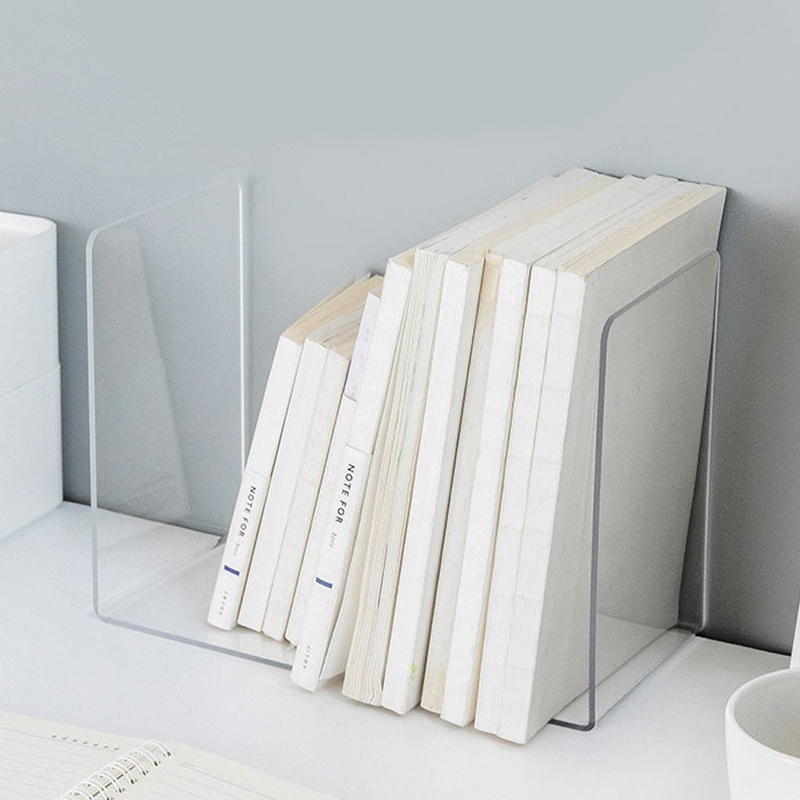 1 Cặp Giá Đỡ Sách Hình Chữ L Bằng Acrylic Trong Suốt