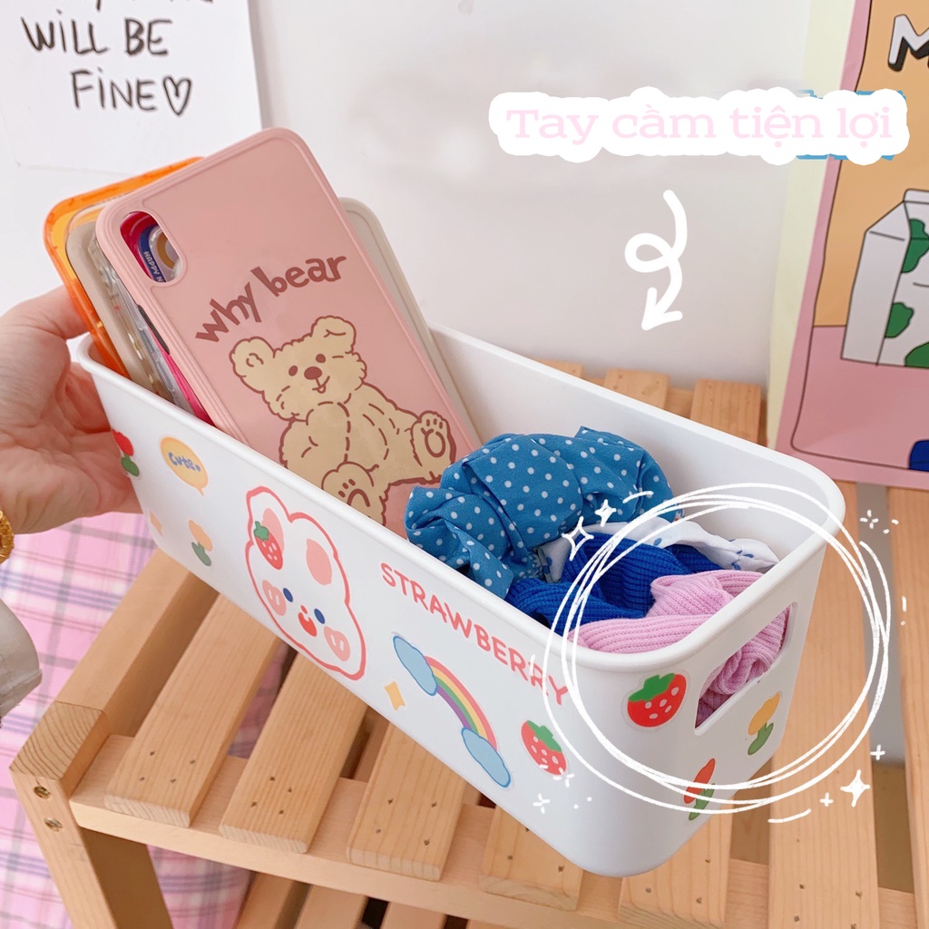 Khay trong suốt, trắng đựng ốp điện thoại, hộp đựng mỹ phẩm đồ dùng cá nhân cực hay ho cực xinh tặng kèm Sticker K42