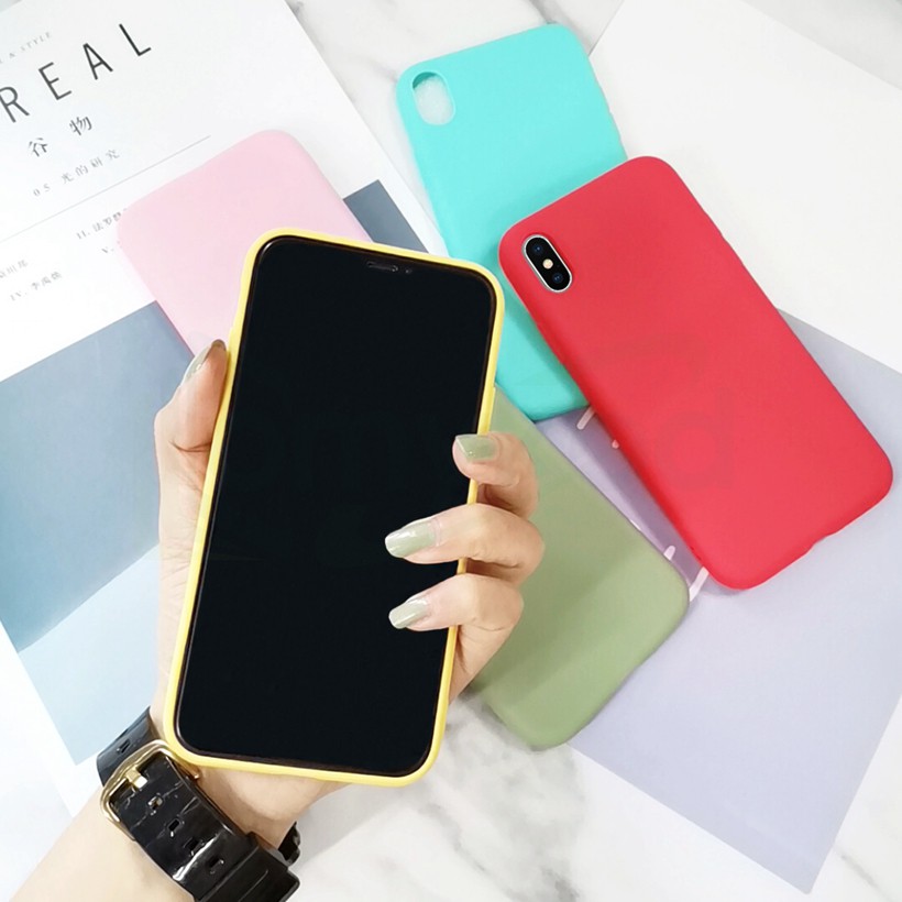 Ốp điện thoại màu trơn siêu mỏng dành cho iPhone SE 2020 7 8 XR Xs Max | BigBuy360 - bigbuy360.vn