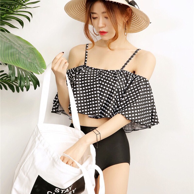 Bikini 2 mảnh _ họa tiết kẻ caro hàng Quảng Châu cao cấp | BigBuy360 - bigbuy360.vn
