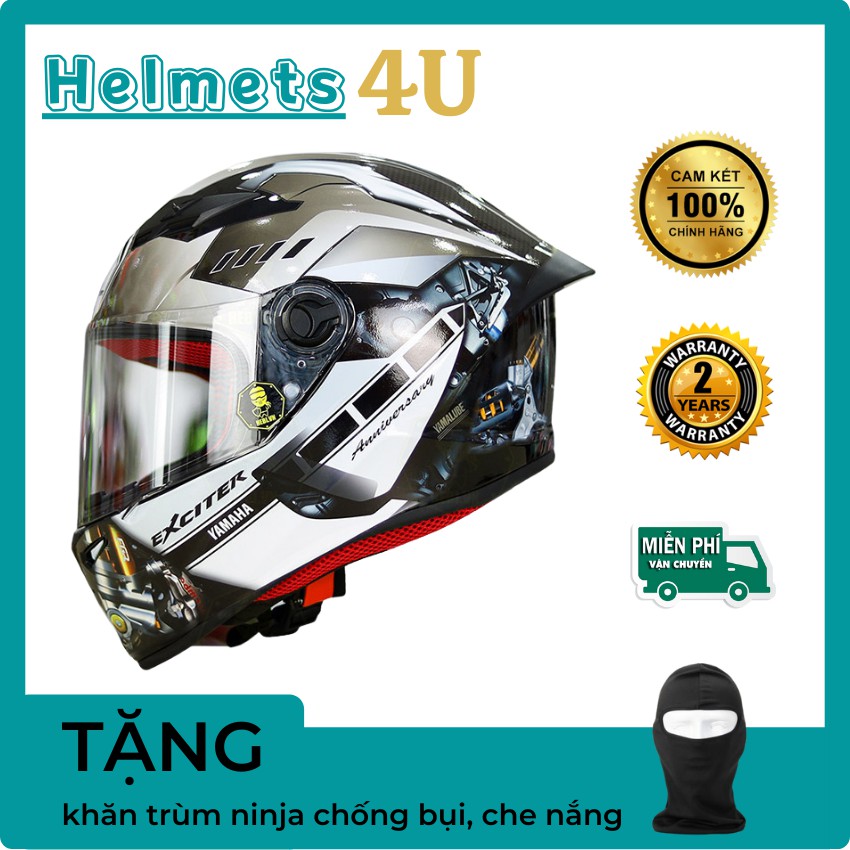 Mũ bảo hiểm fullface EGO E7 nhỏ gọn nhất lên tem decal YAMAHA - Helmets 4U