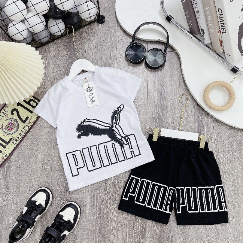 Bộ cotton pumaa siêu mát cho bé trai size đại (25-35kg)