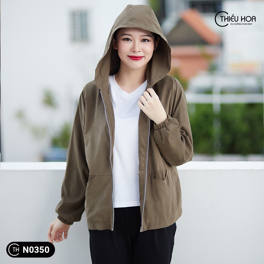 Áo Khoác Nữ Trung Niên Đẹp  chất liệu Kaki siêu mát mẻ chống tia UV cực tốt THIỀU HOA  AK1N0350
