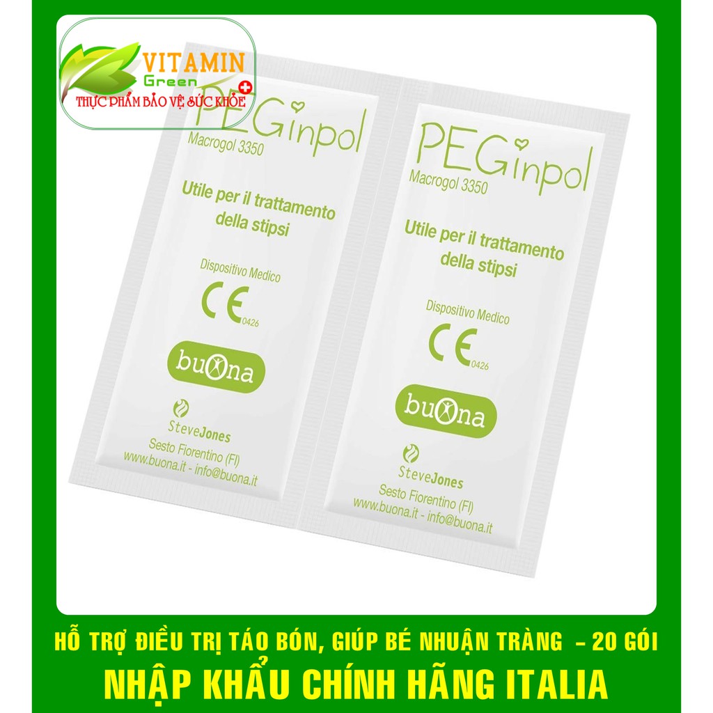 BUONA PEGINPOL GIÚP BÉ NHUẬN TRÀNG, HẾT TÁO BÓN (hộp 20 gói x 5g) | NHẬP KHẨU CHÍNH HÃNG ITALY