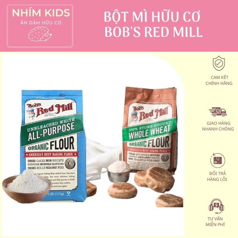 Bột mì hữu cơ nguyên cám/đa dụng Bob’s Red Mill 2.27kg